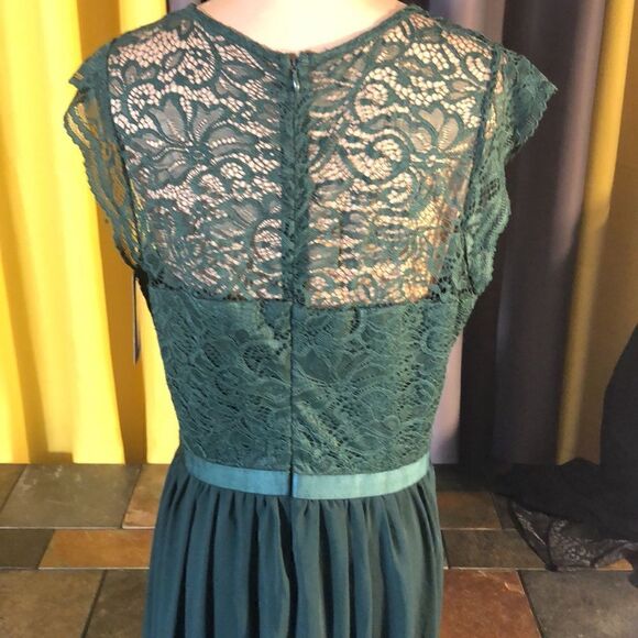 Dressy Star formal dark green bridesmaid/prom dress size large - Picture 5 of 9